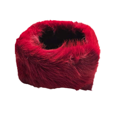 Women’s Luxury Faux Fur Winter Red Headband Soft Plush Ear Warmer | Cold Weather Fashion Accessory