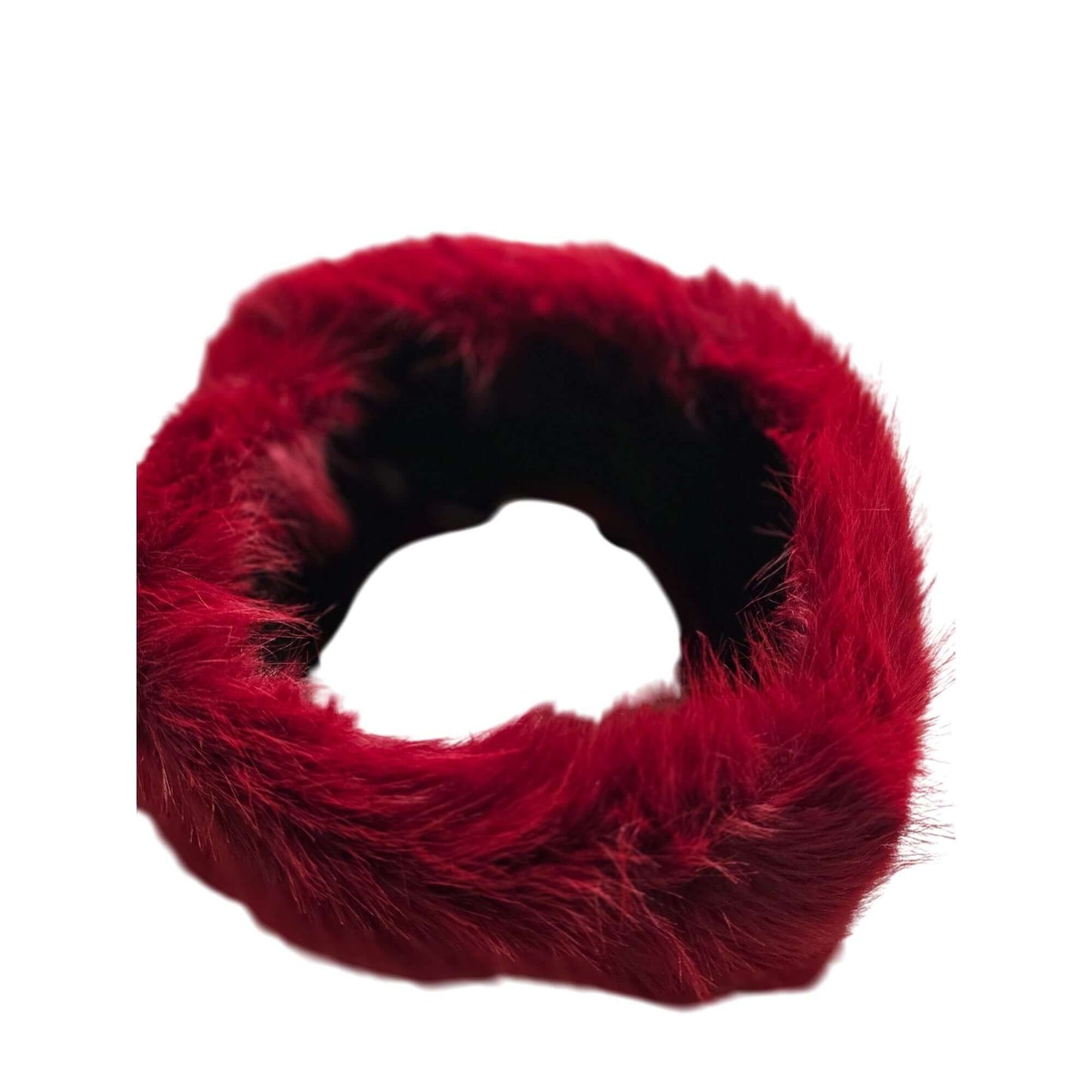 Women’s Luxury Faux Fur Winter Red Headband Soft Plush Ear Warmer | Cold Weather Fashion Accessory
