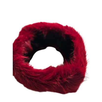 Women’s Luxury Faux Fur Winter Red Headband Soft Plush Ear Warmer | Cold Weather Fashion Accessory