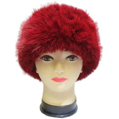 Women’s Luxury Faux Fur Winter Red Headband Soft Plush Ear Warmer | Cold Weather Fashion Accessory