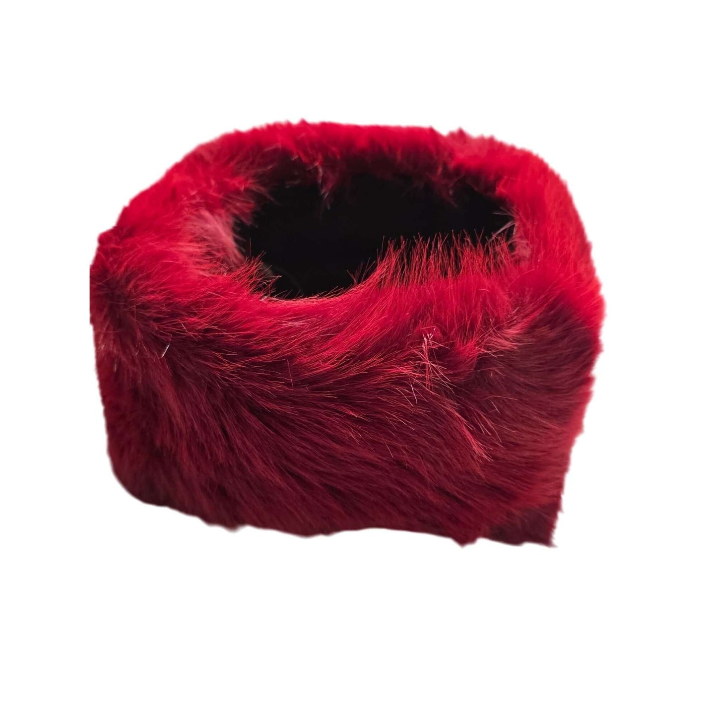 Women’s Luxury Faux Fur Winter Red Headband Soft Plush Ear Warmer | Cold Weather Fashion Accessory