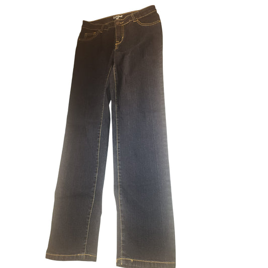 Cat & Jack Size 12 Straight Leg Dark Wash Denim Jeans adjustable waist button