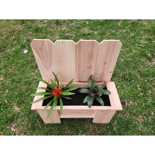 Charming Planter Box w/Unique Fencing Design | Can be Personalized | Cedar Wood Planter | Flower Box | Perfect for Indoor & Outdoor spaces