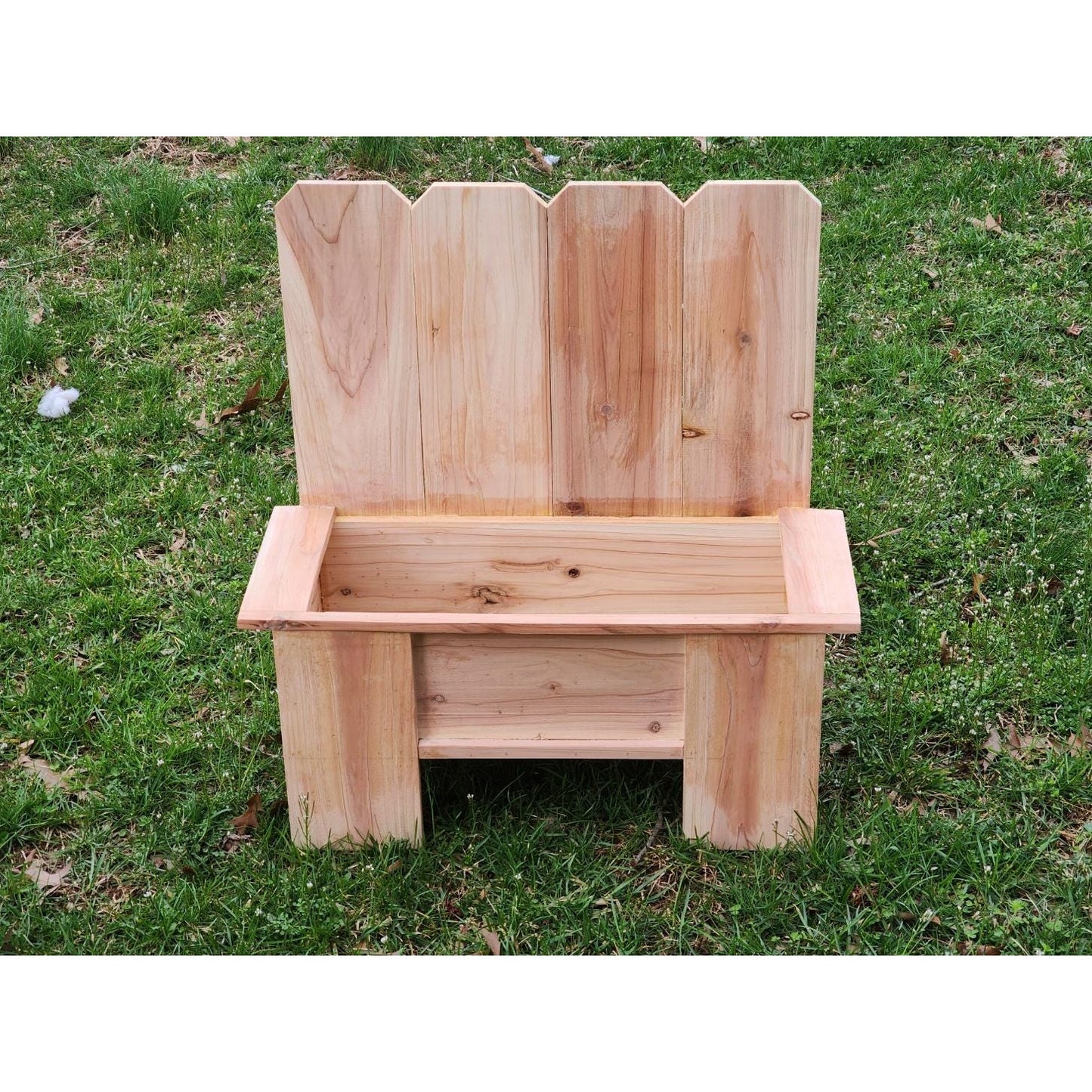 Charming Planter Box w/Unique Fencing Design | Can be Personalized | Cedar Wood Planter | Flower Box | Perfect for Indoor & Outdoor spaces