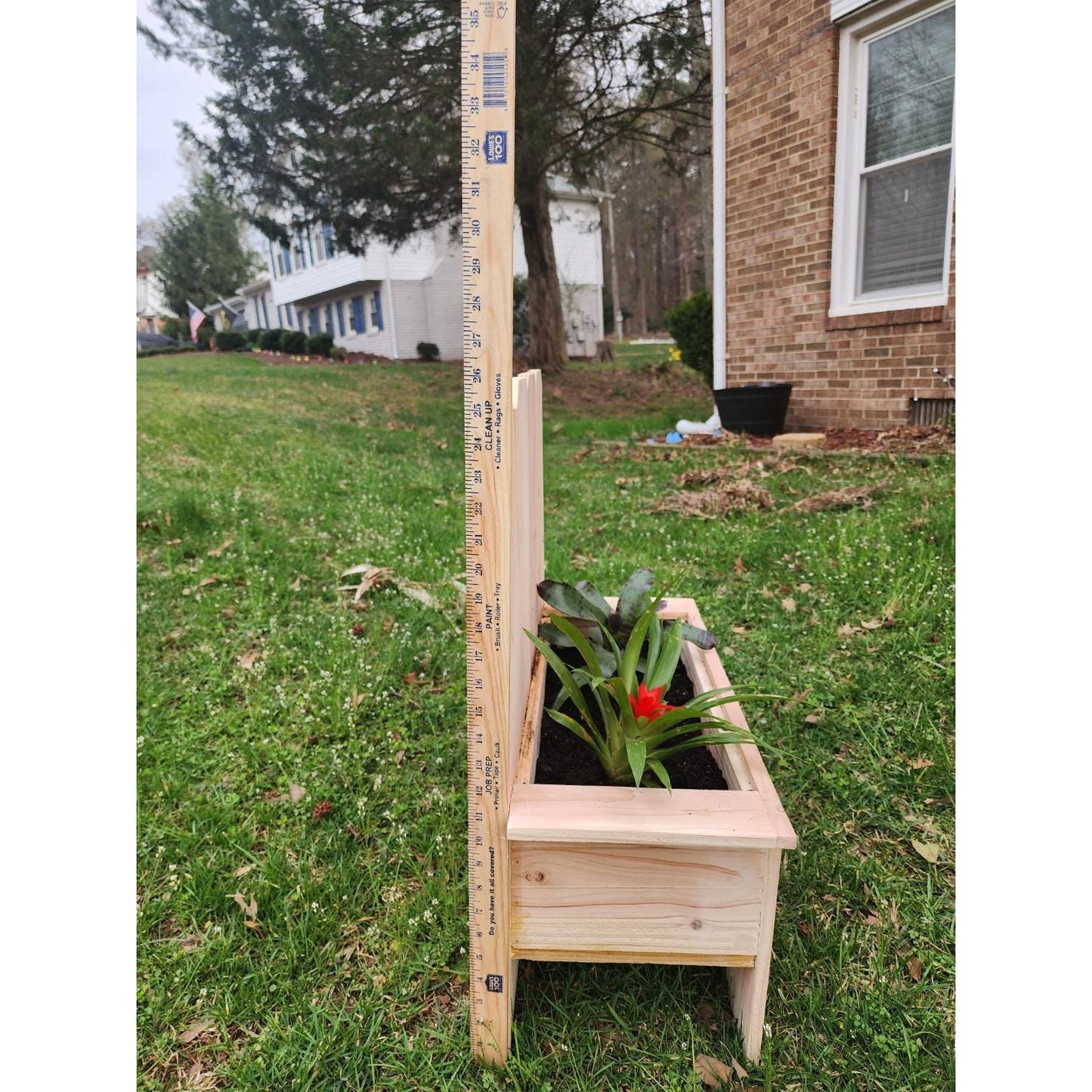 Charming Planter Box w/Unique Fencing Design | Can be Personalized | Cedar Wood Planter | Flower Box | Perfect for Indoor & Outdoor spaces