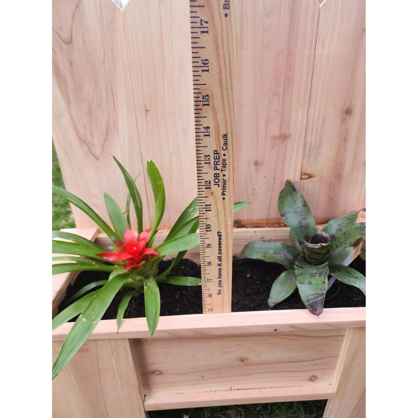 Charming Planter Box w/Unique Fencing Design | Can be Personalized | Cedar Wood Planter | Flower Box | Perfect for Indoor & Outdoor spaces