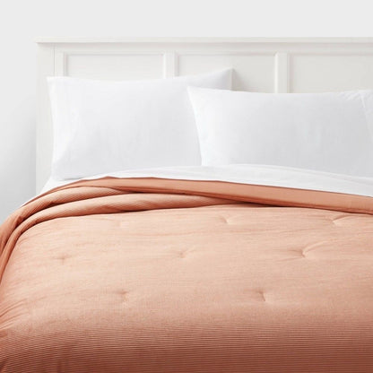 Twin/Twin Extra Long Corduroy Plush Comforter Copper - Room Essentials™: Eco-Friendly, Lightweight Duvet Insert for Dorm