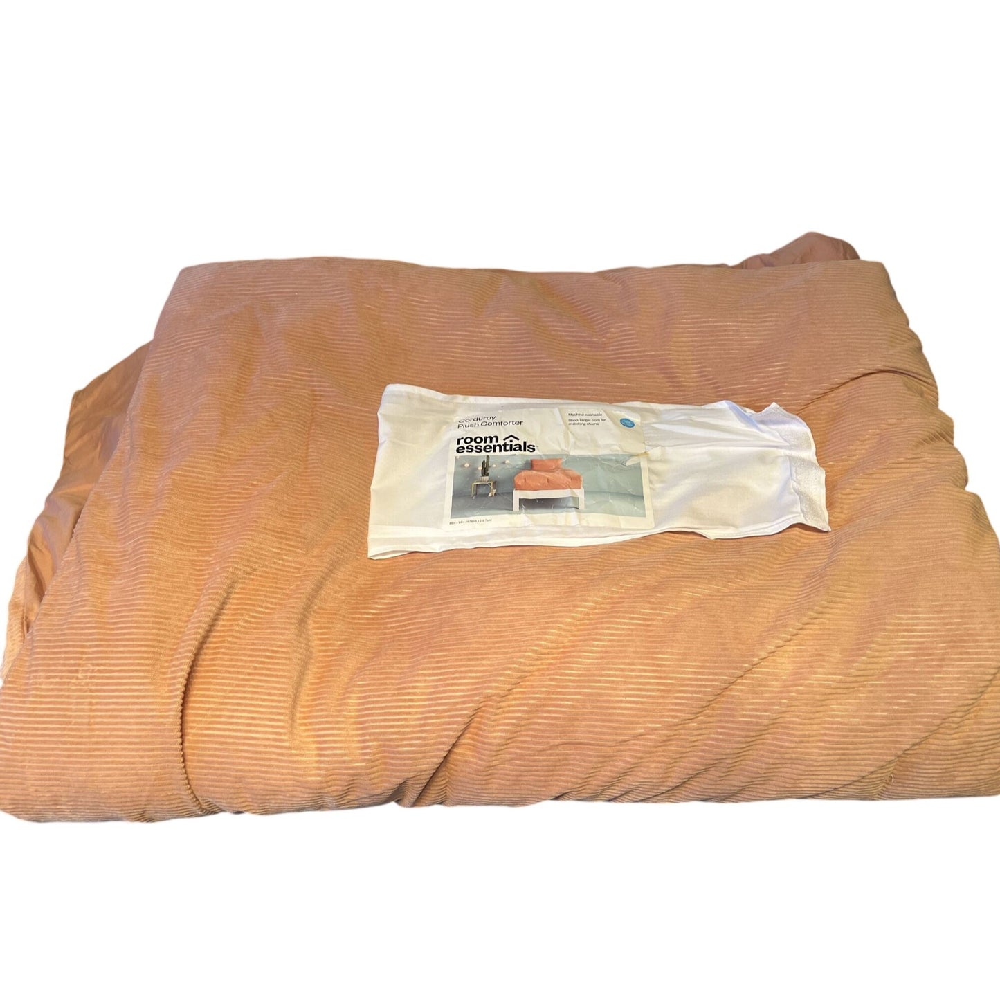 Twin/Twin Extra Long Corduroy Plush Comforter Copper - Room Essentials™: Eco-Friendly, Lightweight Duvet Insert for Dorm