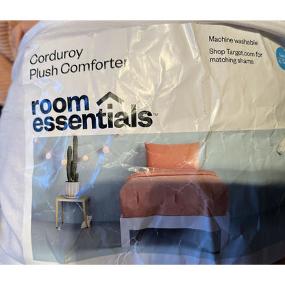 Twin/Twin Extra Long Corduroy Plush Comforter Copper - Room Essentials™: Eco-Friendly, Lightweight Duvet Insert for Dorm