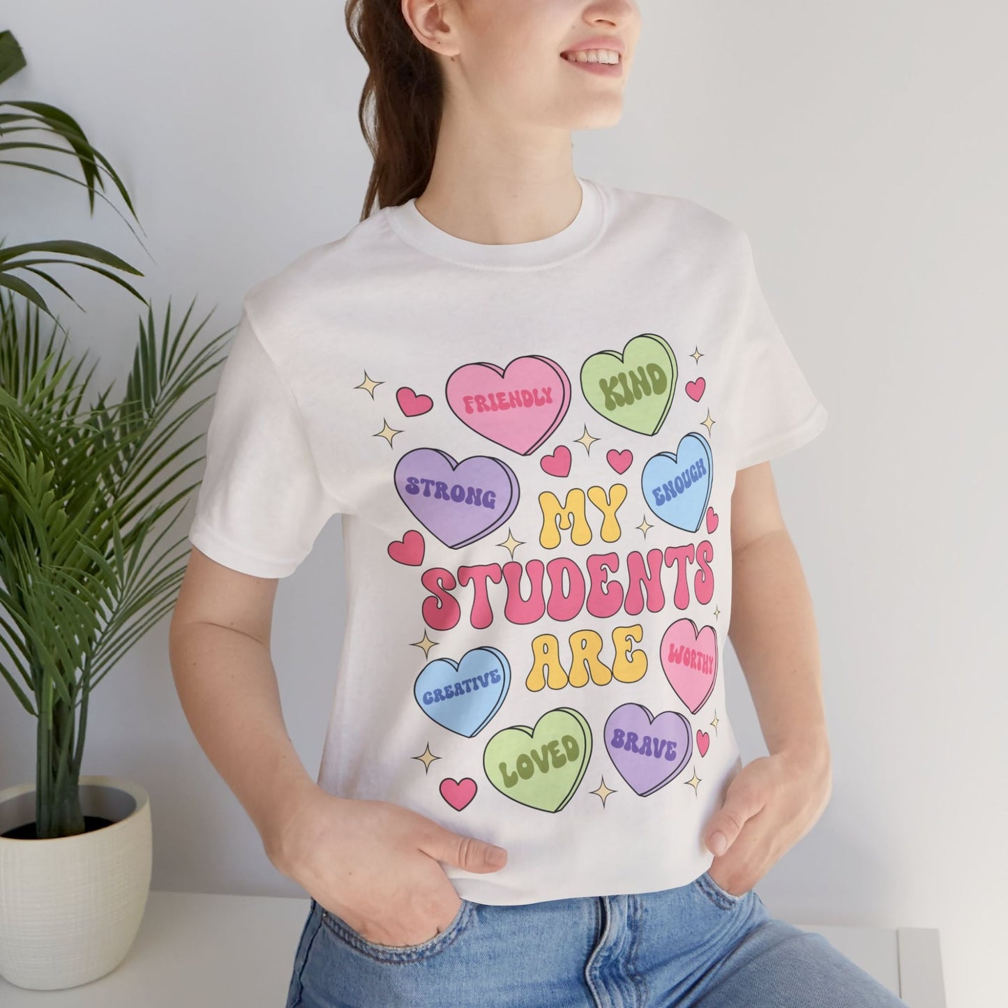 Teacher Candy Hearts Graphic T Shirt Valentine