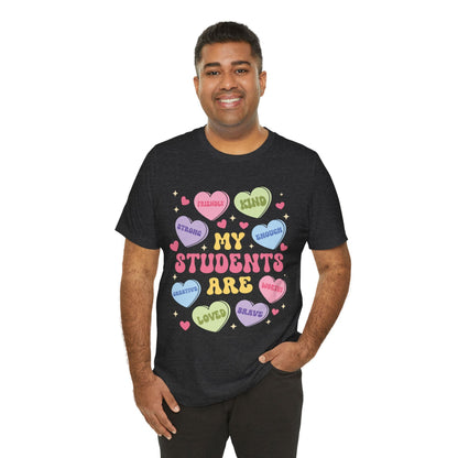 Teacher Candy Hearts Graphic T Shirt Valentine