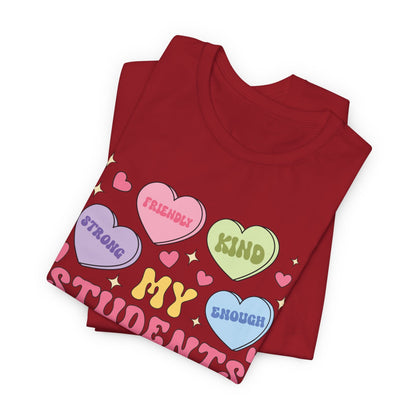 Teacher Candy Hearts Graphic T Shirt Valentine
