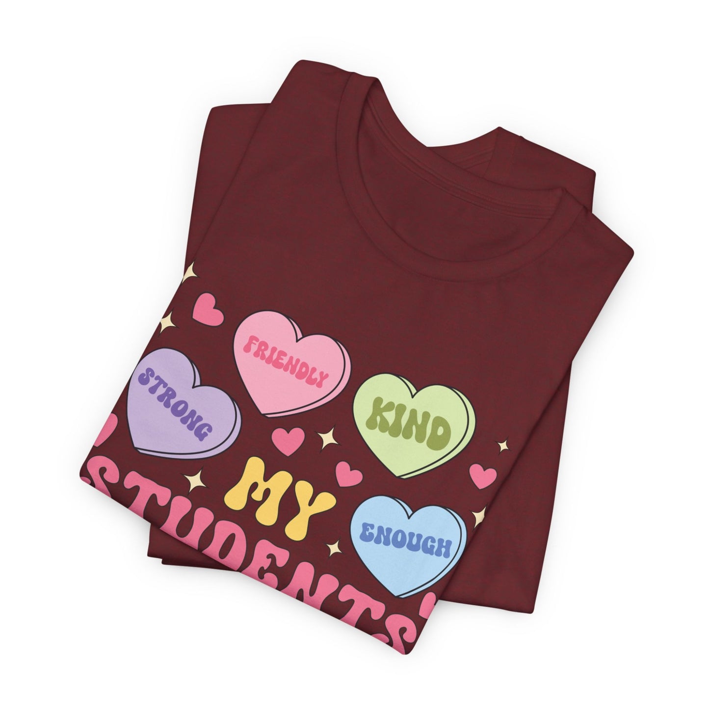 Teacher Candy Hearts Graphic T Shirt Valentine