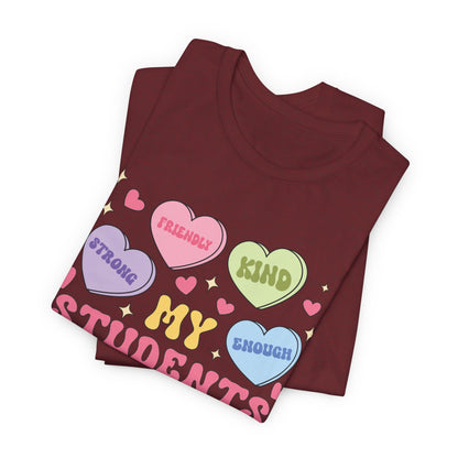 Teacher Candy Hearts Graphic T Shirt Valentine