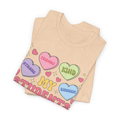 Teacher Candy Hearts Graphic T Shirt Valentine