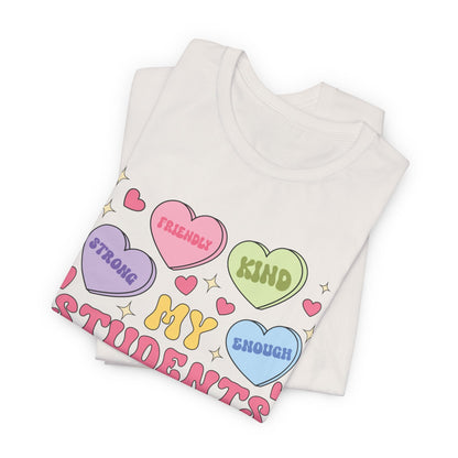 Teacher Candy Hearts Graphic T Shirt Valentine
