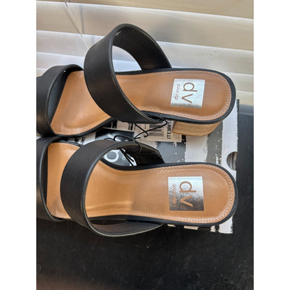 DV Lextra Black Block Heel Sandals Strappy Ladies Shoes Comfy Fit