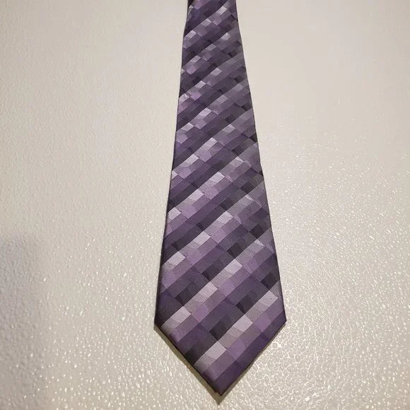 Van Heusen Mens Purple Checkered Tie