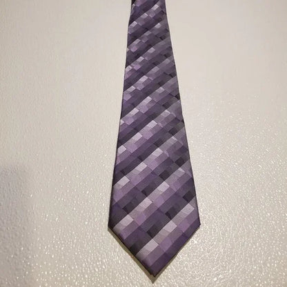 Van Heusen Mens Purple Checkered Tie