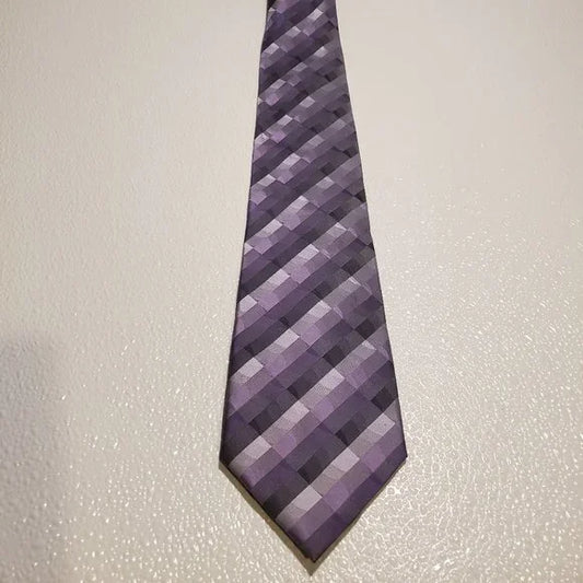 Van Heusen Mens Purple Checkered Tie