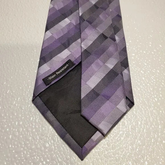 Van Heusen Mens Purple Checkered Tie