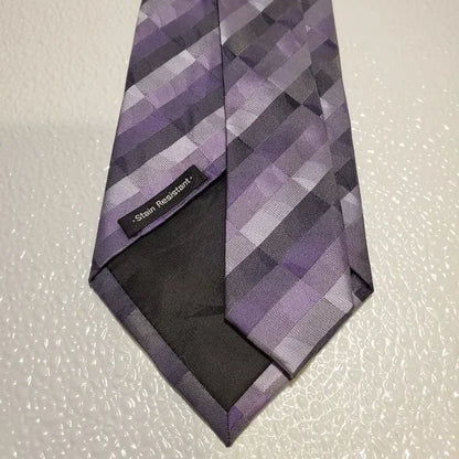 Van Heusen Mens Purple Checkered Tie