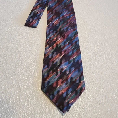 Wembley Abstract Pattern Necktie In Multicolor Blue & Purple